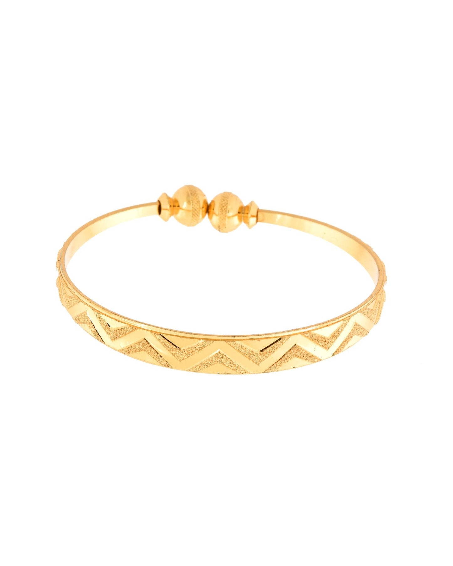 Jewels Nest Gold Plated Zig Zag Design Bangles For Women | Stylish & Lightweight Pair
