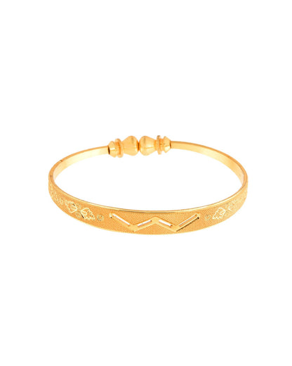 Jewels Nest Gold Plated Floral Engraved Bangles For Women | Classic Daily Wear Design Pair