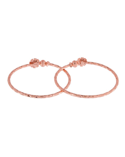 Jewels Nest Rose Gold Plated Floral Stone Bangles For Women | Elegant Daily Wear Pair