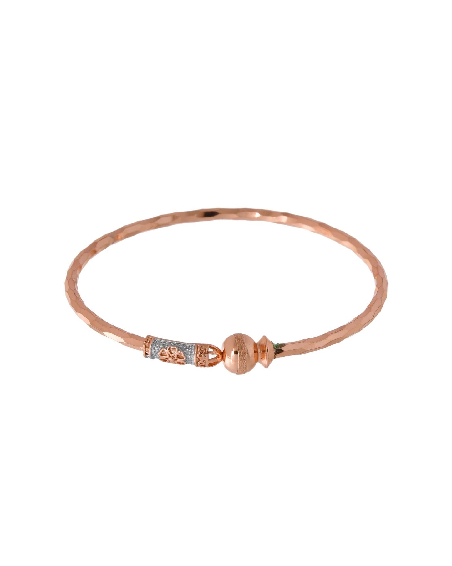 Jewels Nest Rose Gold Textured Finish Bangles For Women | Minimal Daily Wear Pair