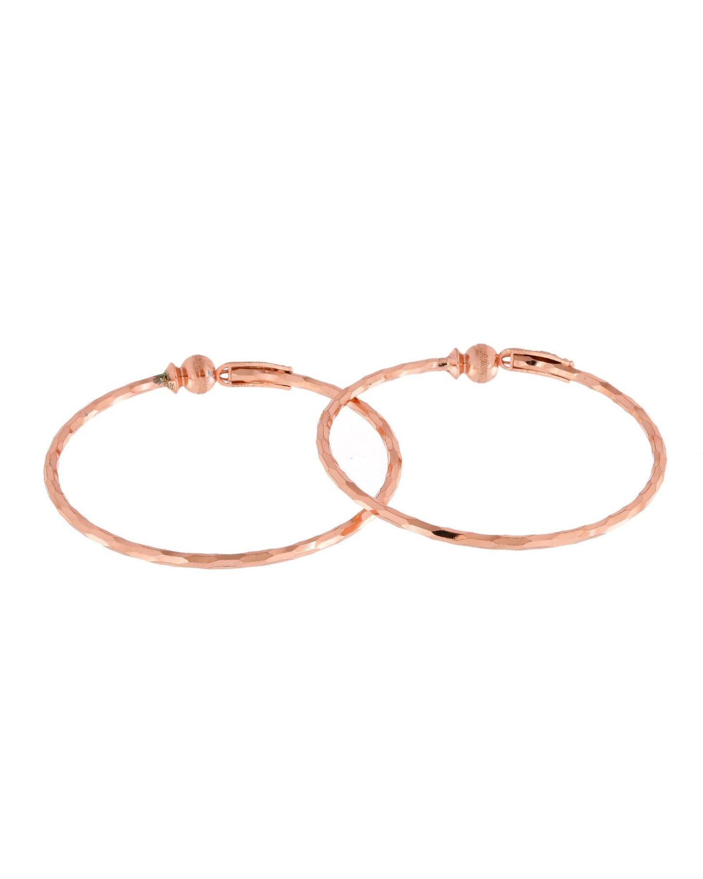 Jewels Nest Rose Gold Textured Finish Bangles For Women | Minimal Daily Wear Pair