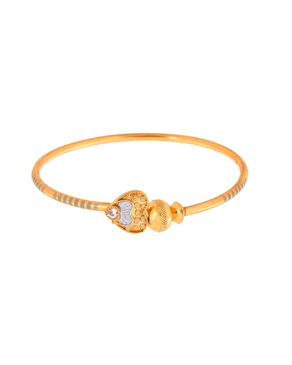 Jewels Nest Gold Finish Heart Motif Bangles For Women | Elegant Daily Wear Pair