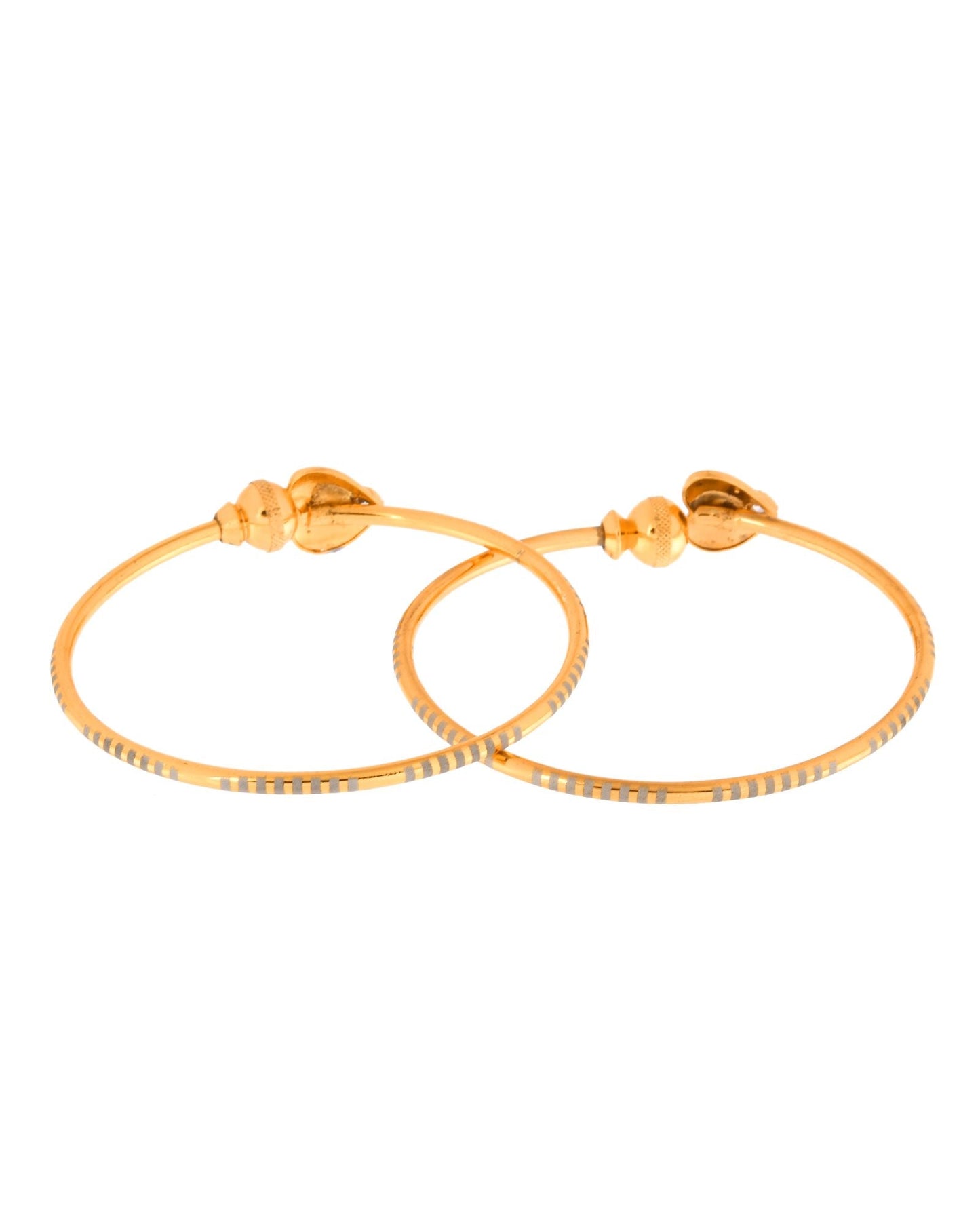 Jewels Nest Gold Finish Heart Motif Bangles For Women | Elegant Daily Wear Pair