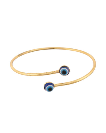 Jewels Nest Gold-Tone Evil Eye Adjustable Open Kada Bracelet For Women