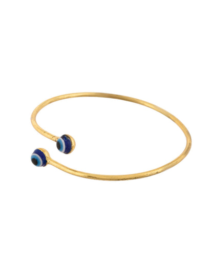 Jewels Nest Gold-Tone Evil Eye Adjustable Open Kada Bracelet For Women
