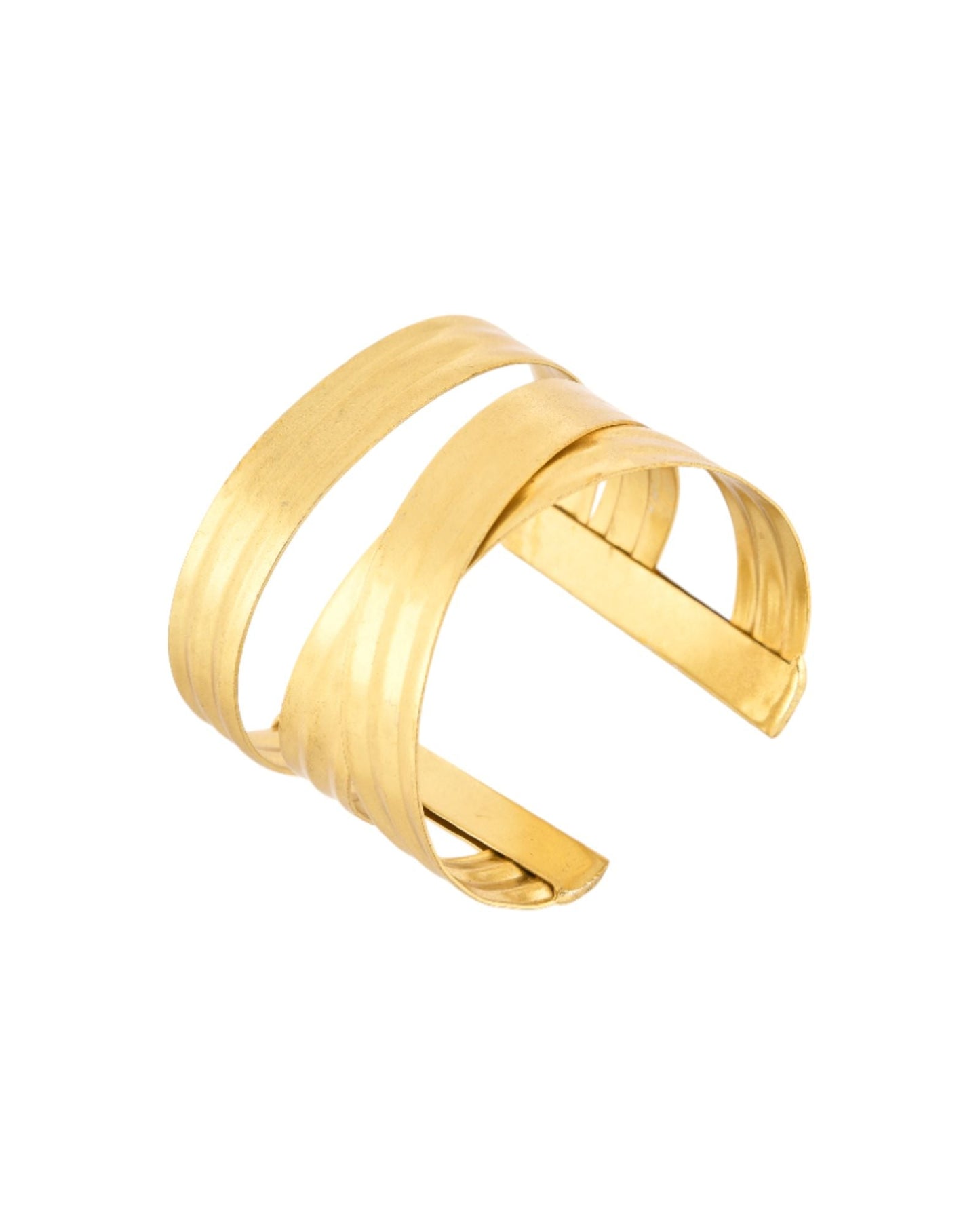 Jewels Nest Gold-Tone Layered Statement Cuff Bracelet For Women