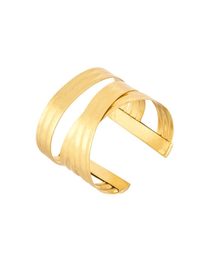 Jewels Nest Gold-Tone Layered Statement Cuff Bracelet For Women
