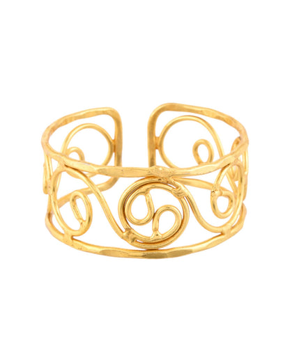 Jewels Nest Gold-Tone Spiral Open Cuff Bracelet For Women