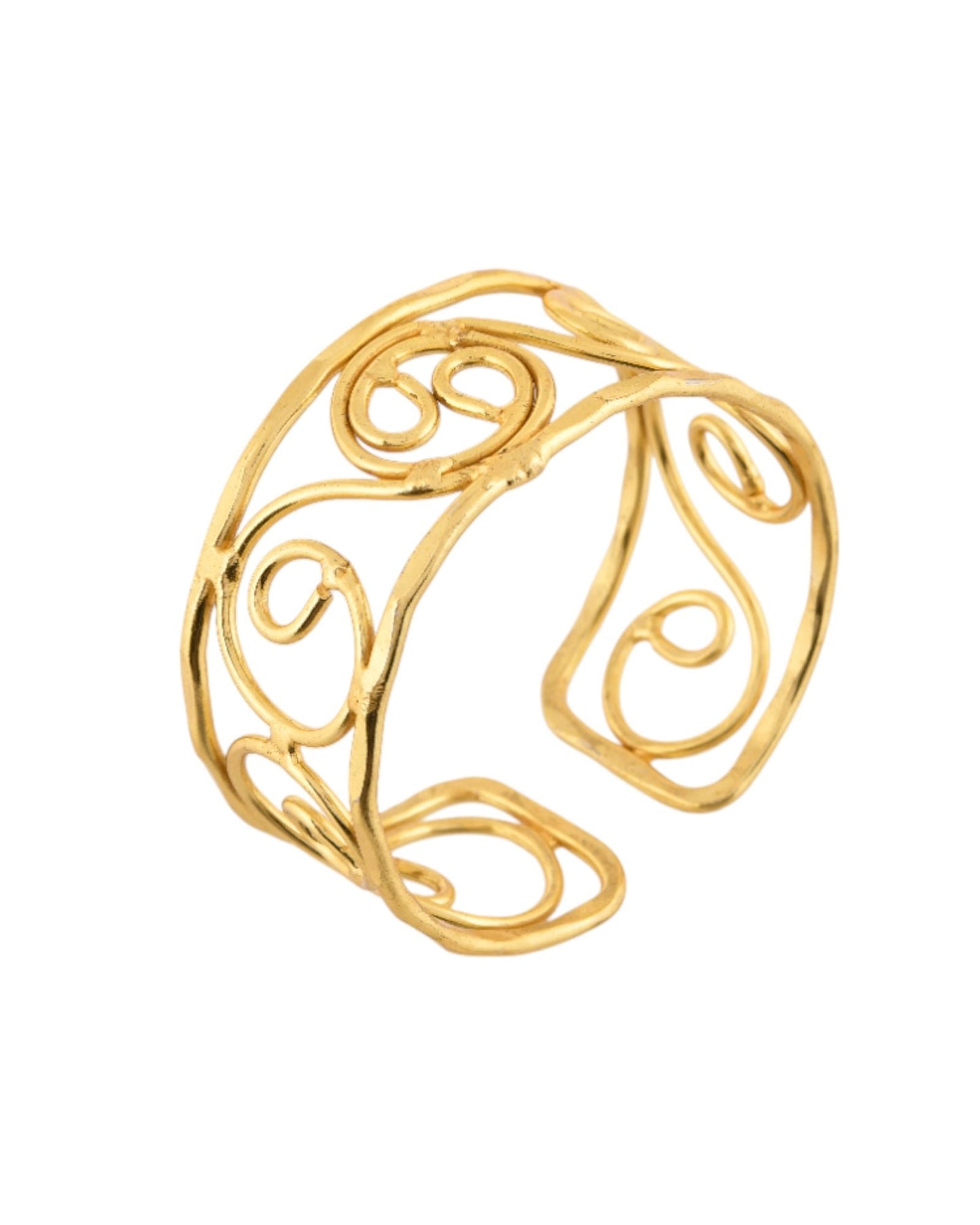 Jewels Nest Gold-Tone Spiral Open Cuff Bracelet For Women