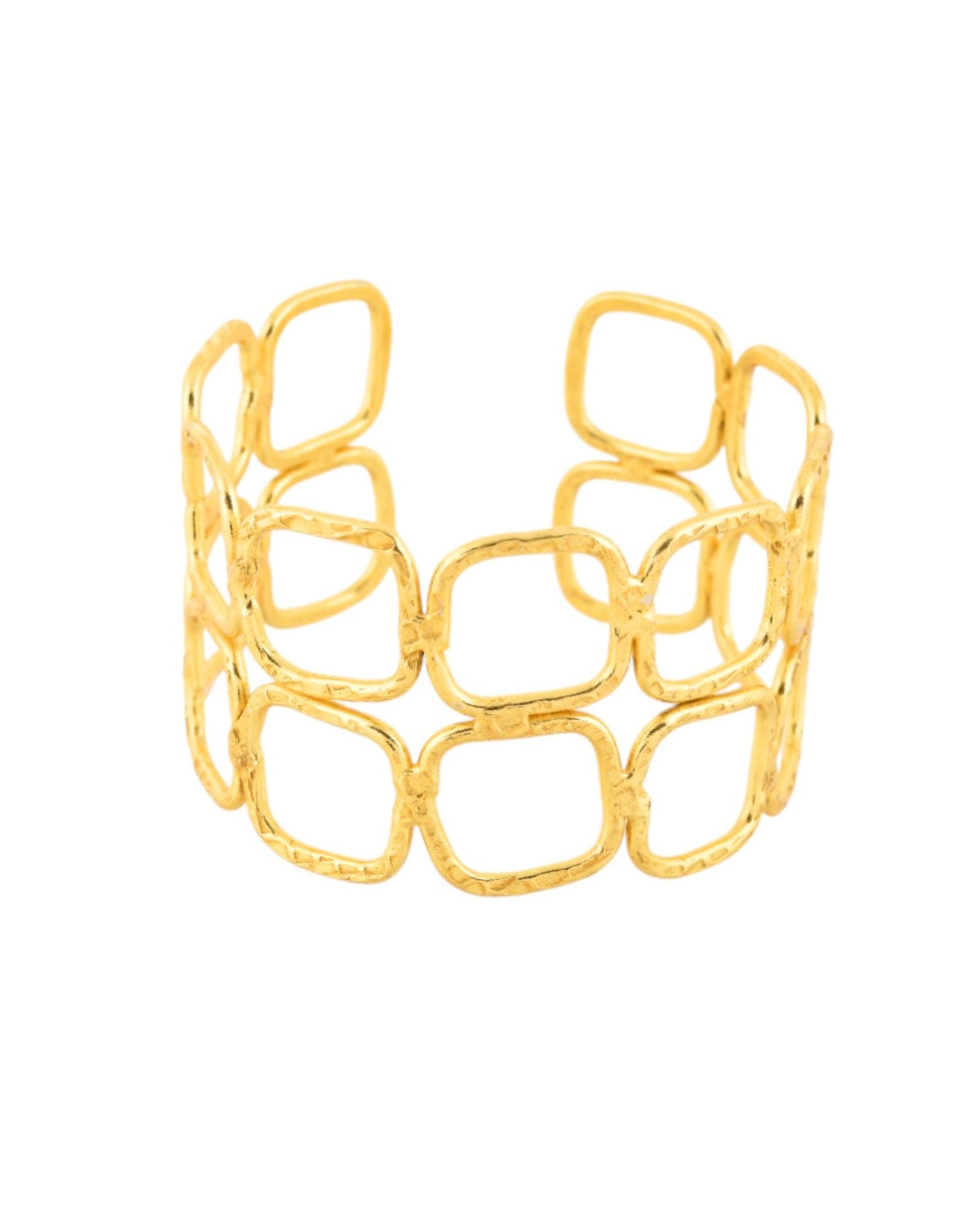 Jewels Nest Gold-Tone Geometric Link Cuff Bracelet For Women