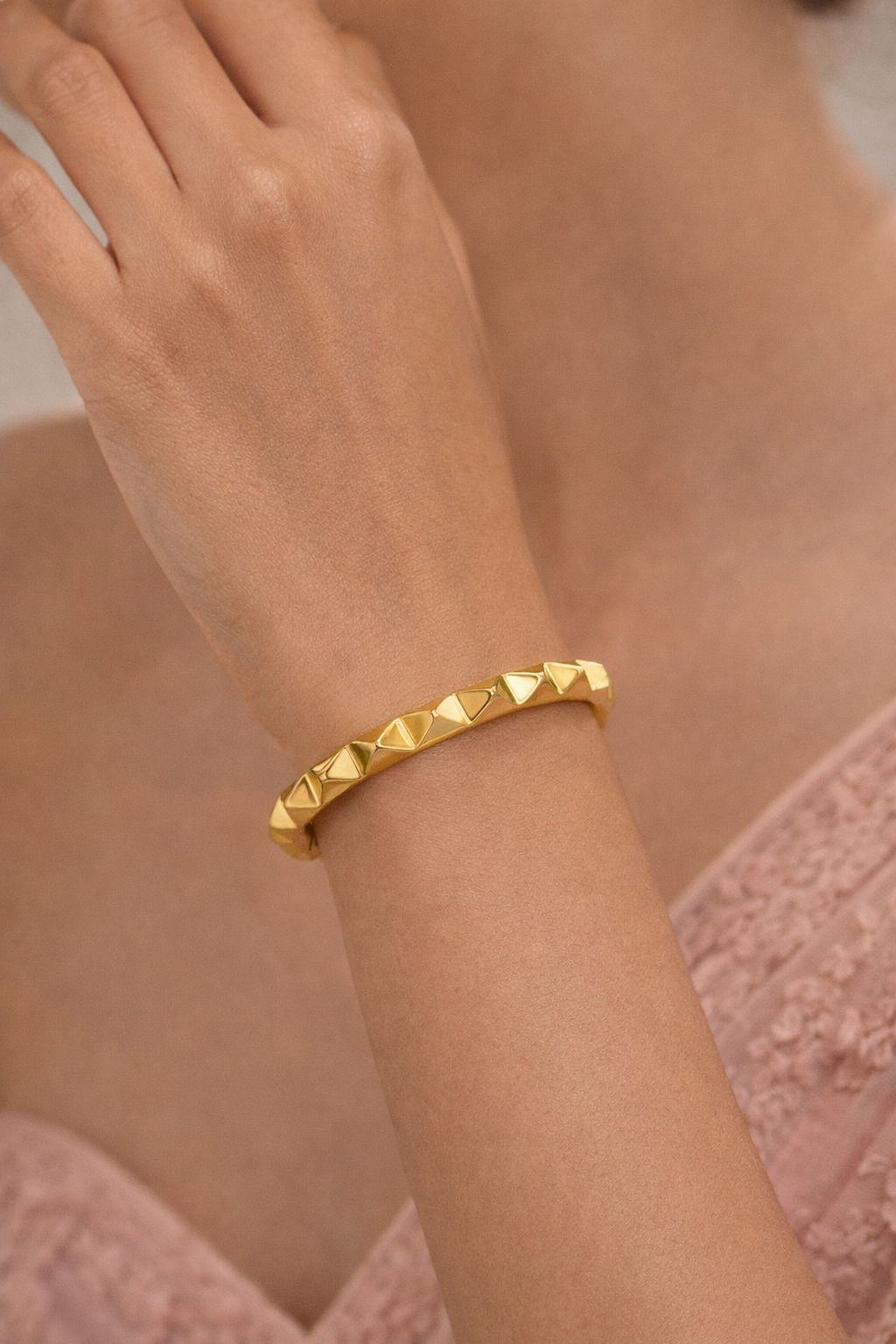 Jewels Nest Gold-Tone Twisted Open Cuff Bracelet For Women