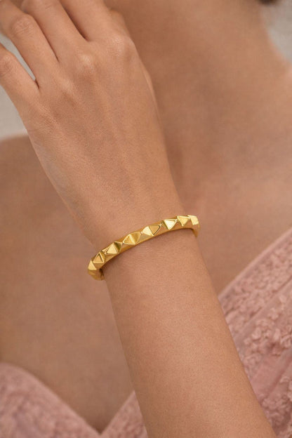 Jewels Nest Gold-Tone Twisted Open Cuff Bracelet For Women