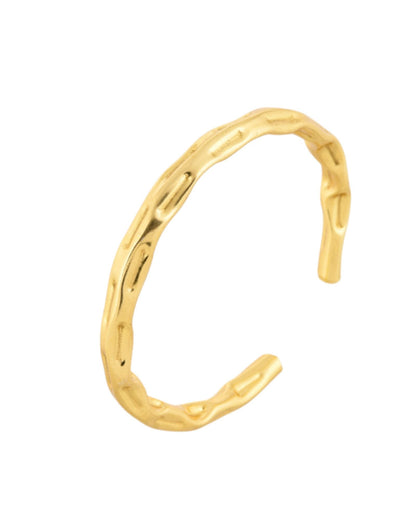 Jewels Nest Gold-Tone Textured Open Cuff Bracelet For Women