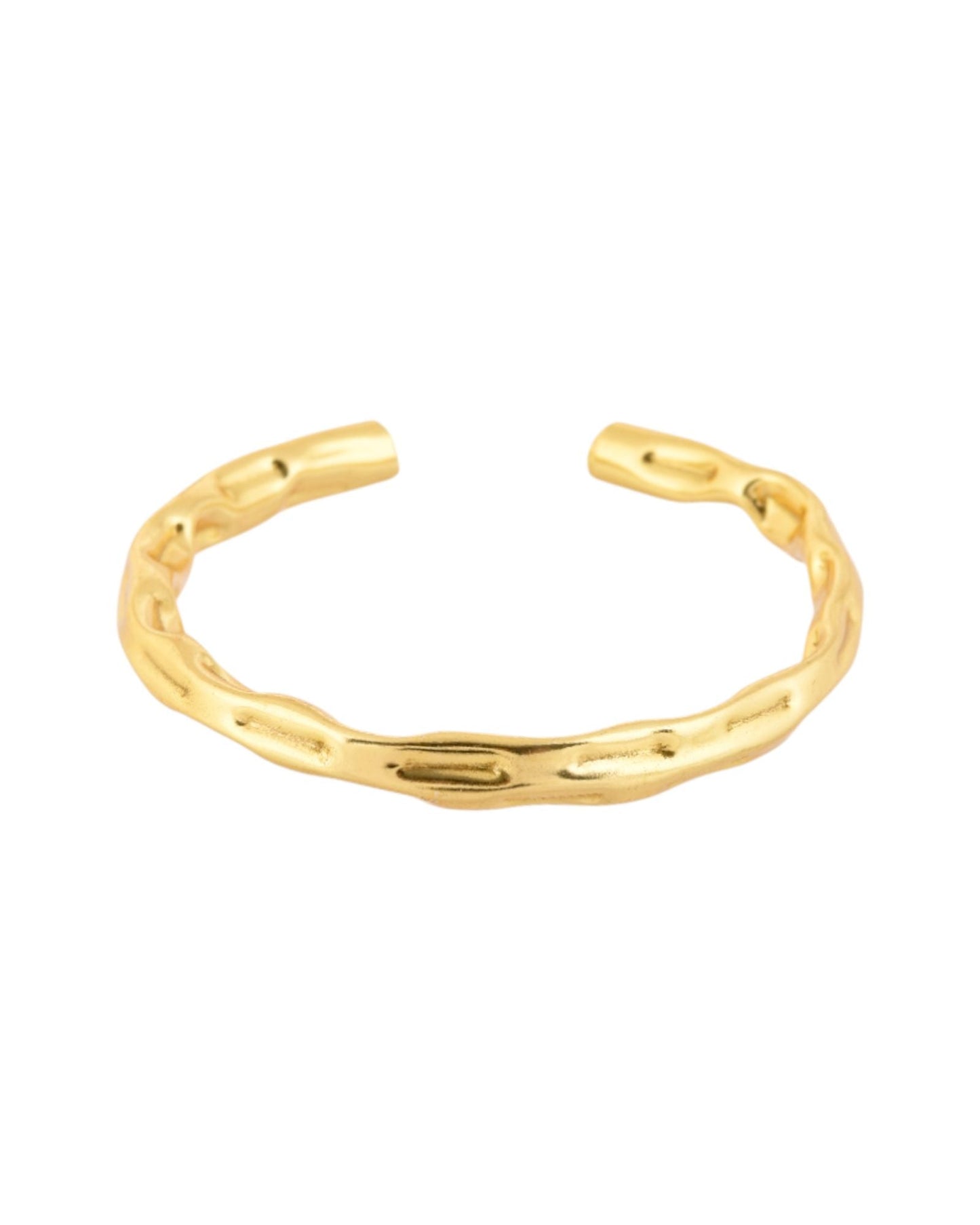Jewels Nest Gold-Tone Textured Open Cuff Bracelet For Women