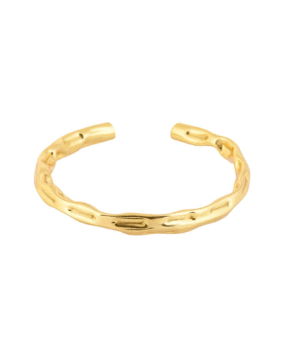 Jewels Nest Gold-Tone Textured Open Cuff Bracelet For Women