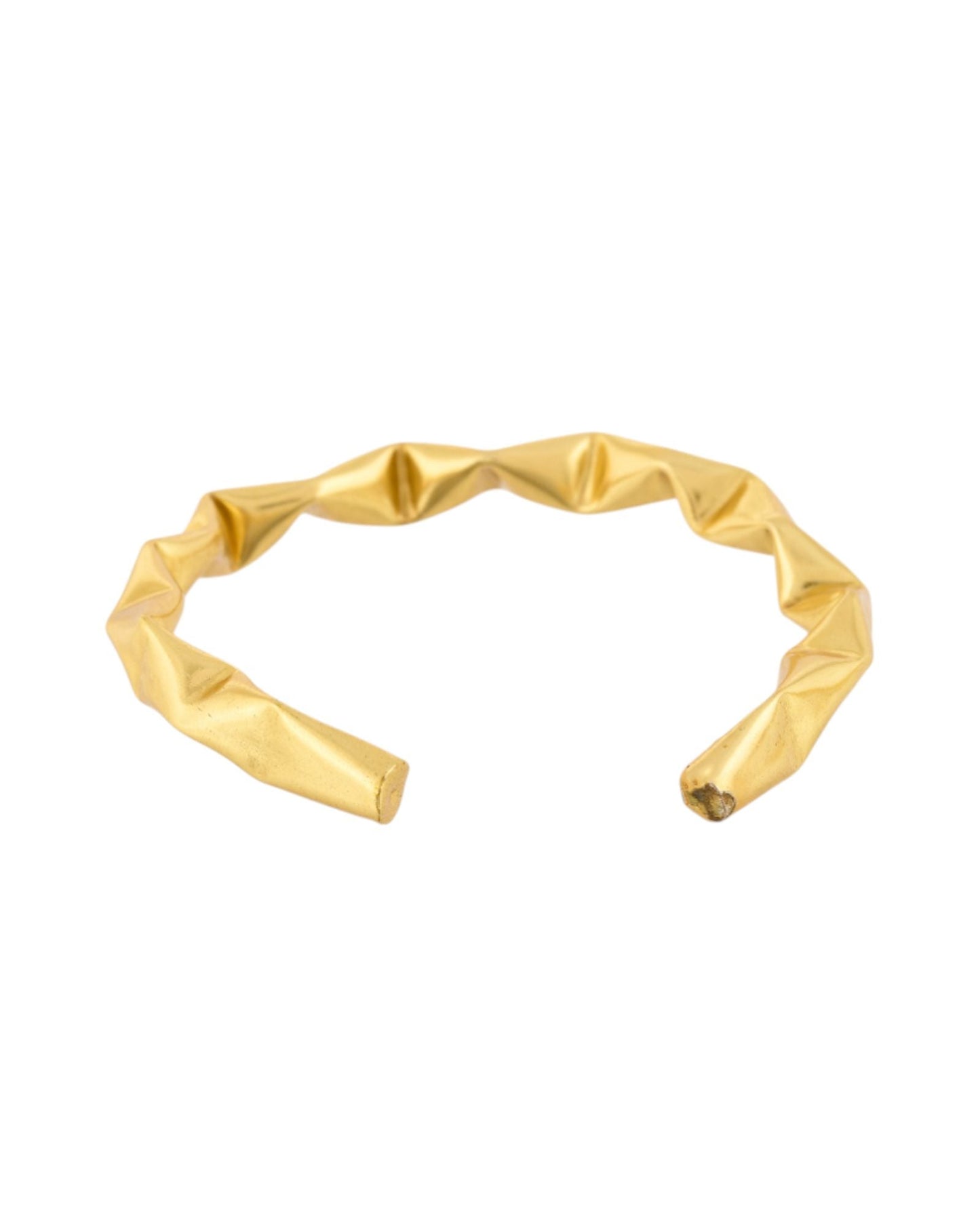 Jewels Nest Gold-Tone Crinkle Textured Open Bangles Set For Women