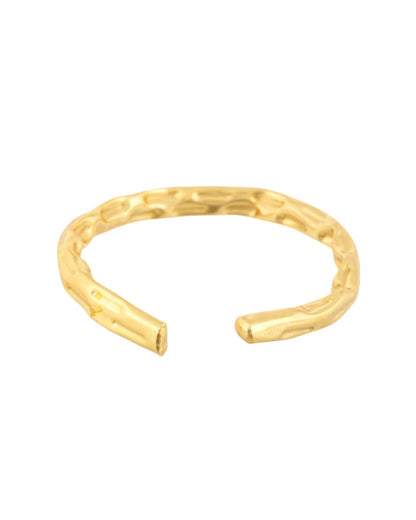 Jewels Nest Gold-Tone Organic Textured Open Bangles Set For Women