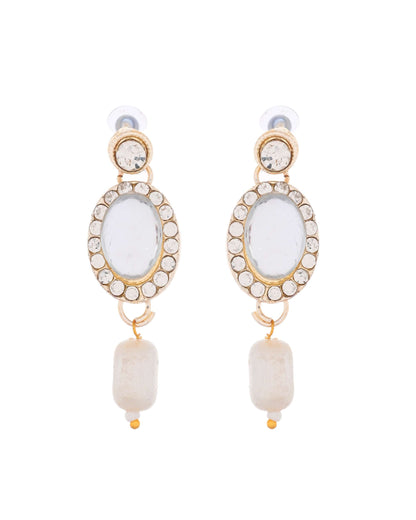 Jewels Nest Elegant White Stone & Pearl Choker Necklace Set with Earrings – Bridal & Festive Wear
