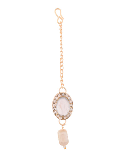 Jewels Nest Elegant White Stone & Pearl Choker Necklace Set with Earrings – Bridal & Festive Wear