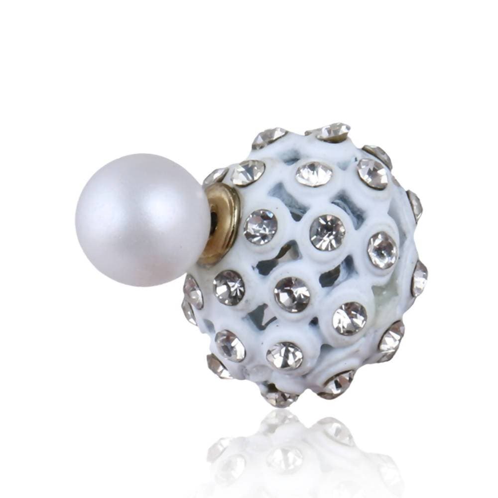 Trendoo Jewelry Gold-Polished Stylish Fancyr White Studs