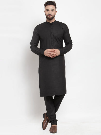 Jompers Men Black Solid Kurta Only