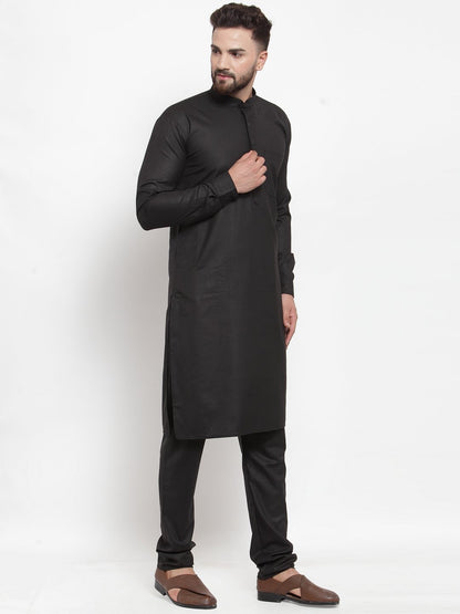 Jompers Men Black Solid Kurta Only