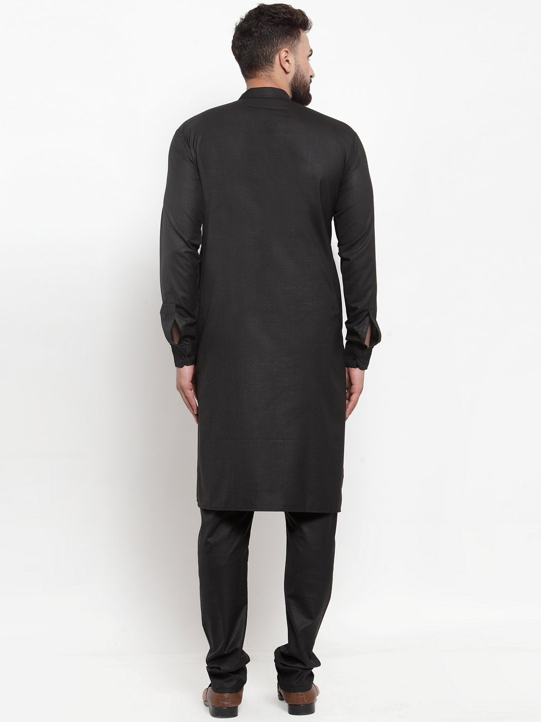Jompers Men Black Solid Kurta Only