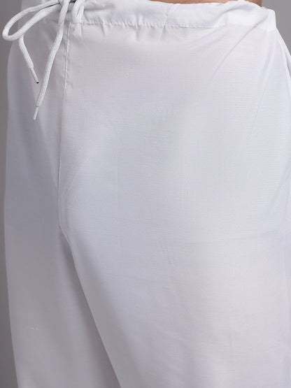 Jompers Men's Blue Chikankari Embroidered and Sequence Kurta with Pyjama