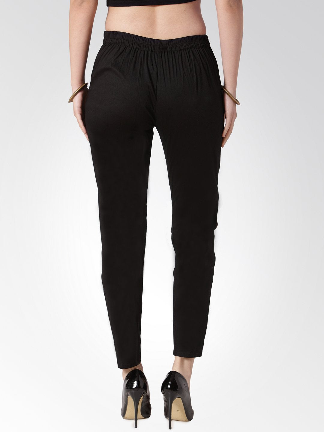 Jompers Women Black Smart Slim Fit Solid Regular Trousers