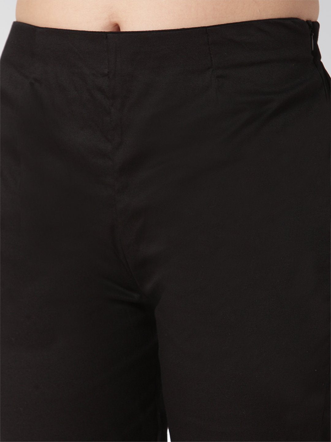 Jompers Women Black Smart Slim Fit Solid Regular Trousers