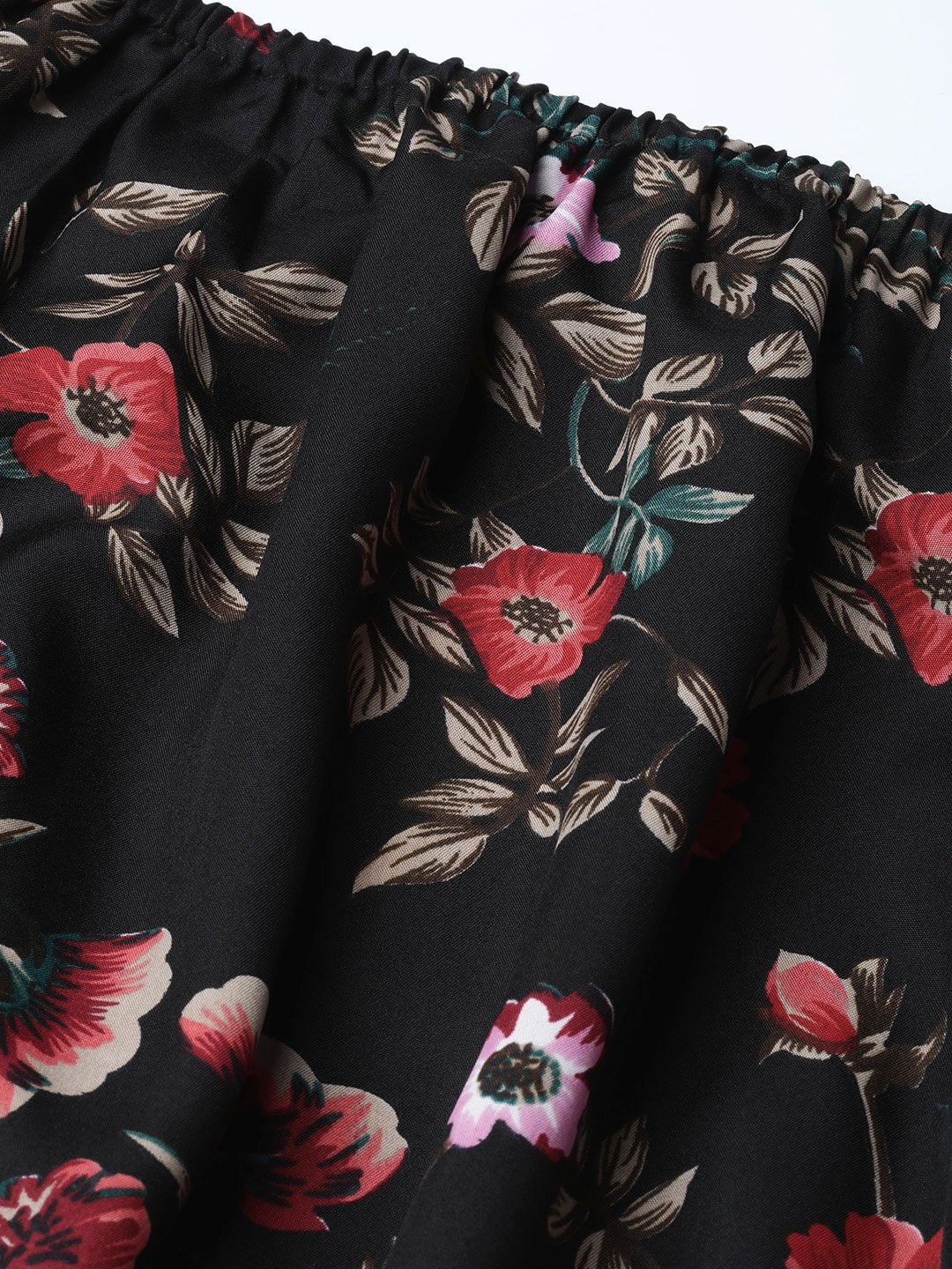 Jompers Women Black Printed Bardot Top