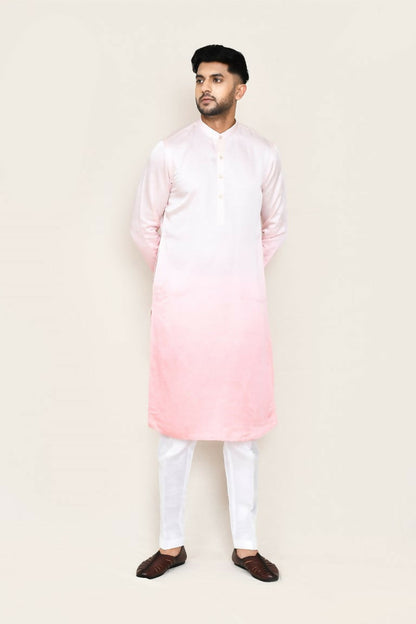 Joban Fashion White Colored Satin Silk Fabric Kurta,Straight Fit Pant