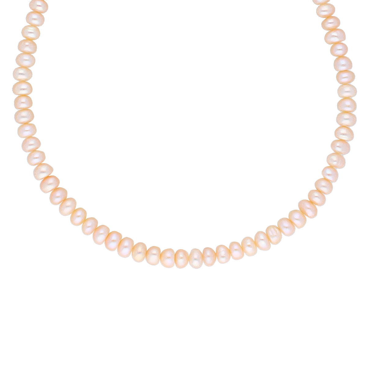 J Pearls New Single Line Peach Pearl Necklace - Real Pearl Jewelry