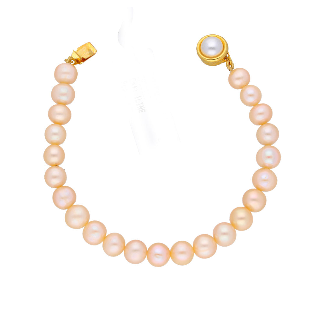 J Pearls Single Line Pink Pearl Bracelet - Real Pearl Jewelry