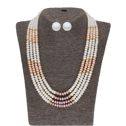 J Pearls 4 Line Pearl Set - Real Pearl Jewelry