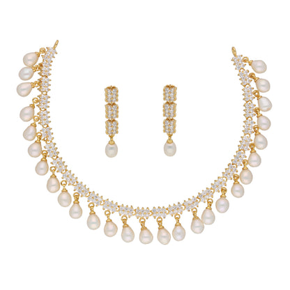 J Pearls Shine Stone Pearl Necklace - Real Pearl Jewelry