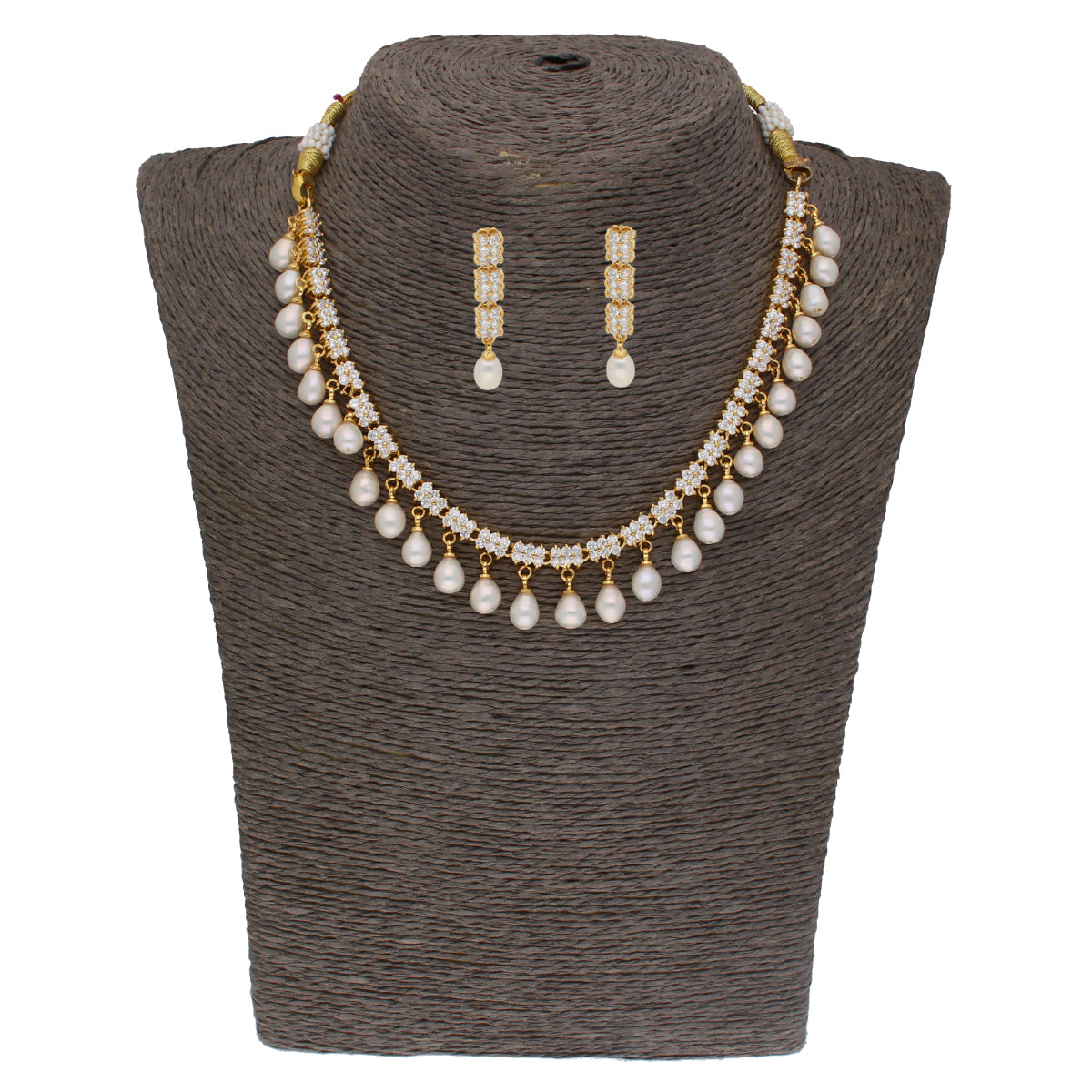 J Pearls Shine Stone Pearl Necklace - Real Pearl Jewelry