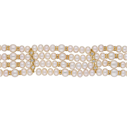 J Pearls Warda 4 Lines Round Pearl Choker - Real Pearl Jewelry