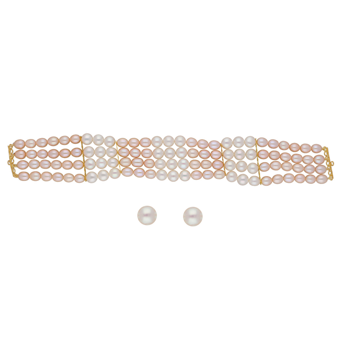 J Pearls Jabala 4 Lines Pearl Choker - Real Pearl Jewelry