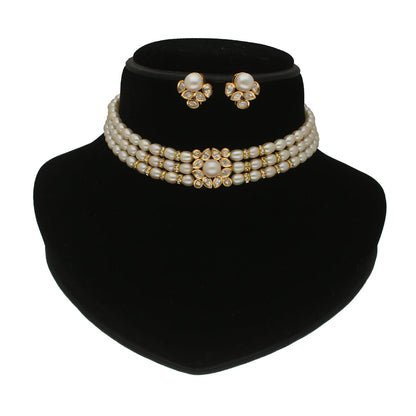 J Pearls Jasmine 3 Lines Pearl Choker Set