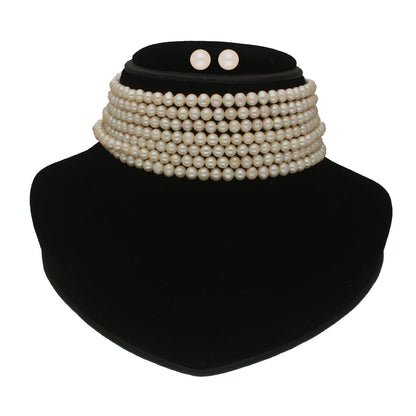 J Pearls Qiyara 7 Lines Baroque Pearl Choker Set