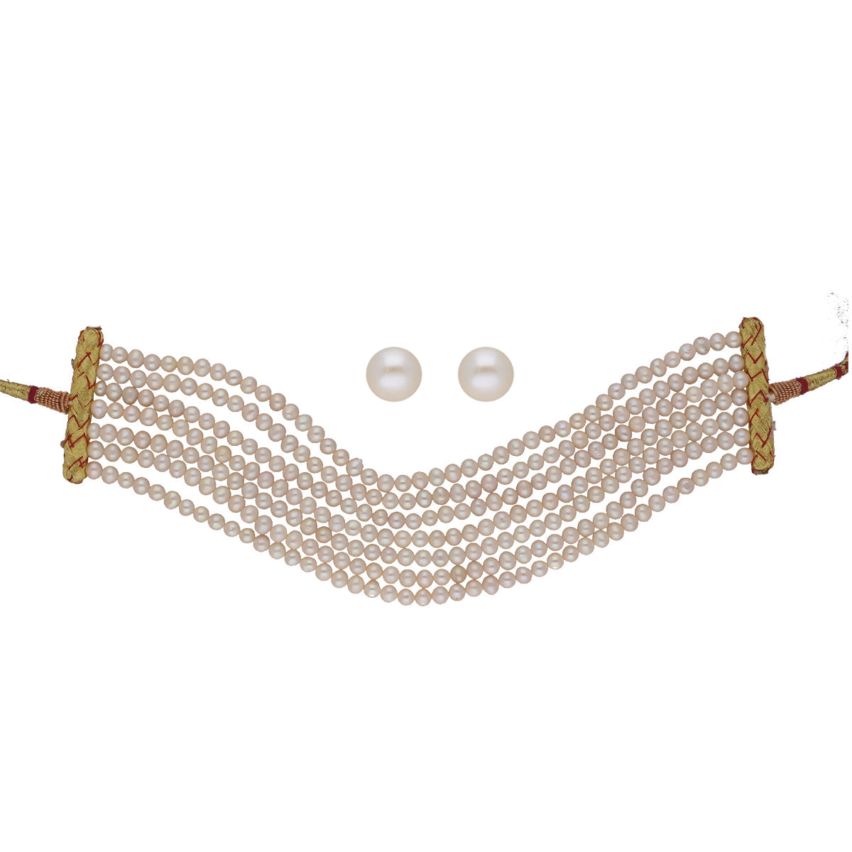 J Pearls Qiyara 7 Lines Baroque Pearl Choker Set