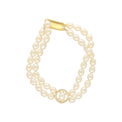 J Pearls Caralin Dual Line Pearl Bracelet