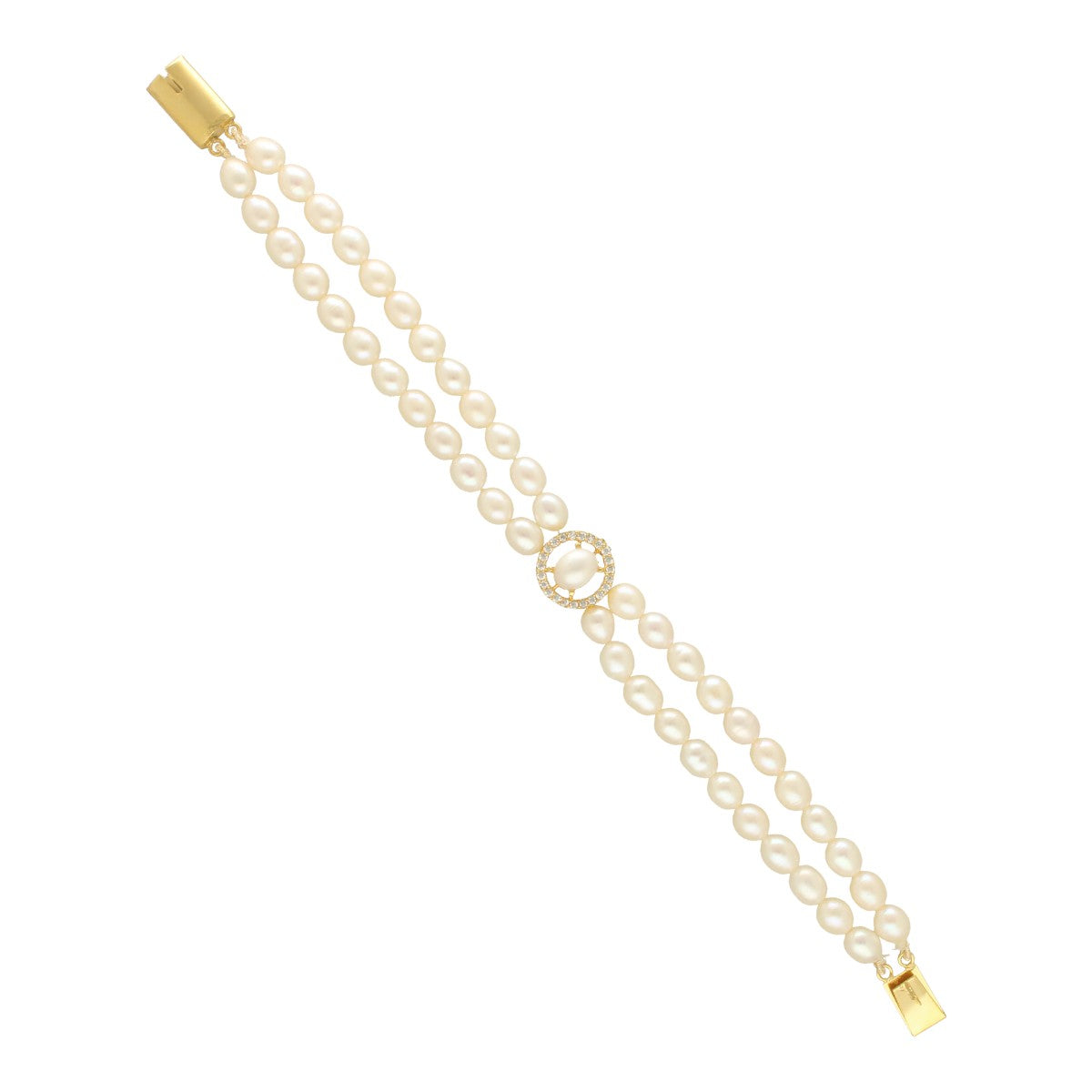 J Pearls Caralin Dual Line Pearl Bracelet
