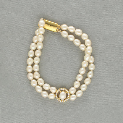 J Pearls Caralin Dual Line Pearl Bracelet