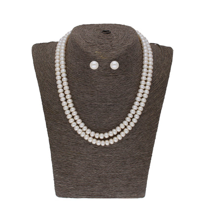J Pearls Eeshani 2 Lines Pearl Necklaces - Real Pearl Jewelry
