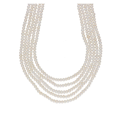 J Pearls Zara 5 Lines Pearl Necklaces - Real Pearl Jewelry