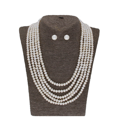J Pearls Zara 5 Lines Pearl Necklaces - Real Pearl Jewelry