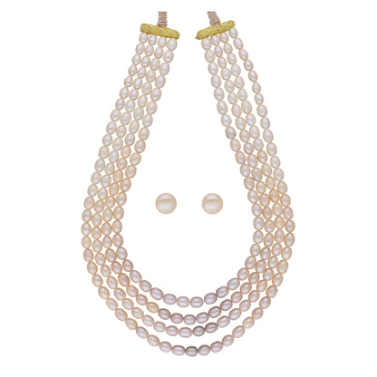 J Pearls Tulsi 4 Lines Pearl Necklaces - Real Pearl Jewelry
