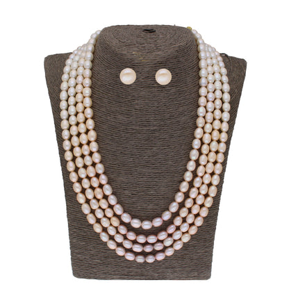 J Pearls Tulsi 4 Lines Pearl Necklaces - Real Pearl Jewelry